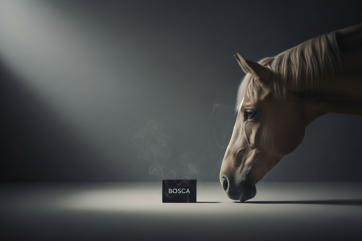 Minimalist horse with Bosca postage box